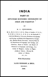 India: Part III—Advanced Economic Geography of India and Pakistan